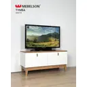 Тумба под телевизор Mebelson Хюгге 174948.3477_СПБ2 110х51.8х42 см ЛДСП цвет белое дерево/дуб крафт золотой/белый матовый