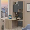 Стол компьютерный Мэрдэс СР правый 960x216x140 см ЛДСП цвет графит/дуб сонома