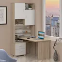 Стол компьютерный Мэрдэс СР левый 960x216x140 см ЛДСП цвет белый/дуб сонома