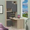 Стол компьютерный Мэрдэс СР левый 960x216x160 см ЛДСП цвет графит/дуб сонома