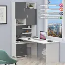 Стол компьютерный Мэрдэс СР левый 960x216x180 см ЛДСП цвет белый/графит