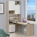 Стол компьютерный Мэрдэс СР левый 960x216x180 см ЛДСП цвет белый/дуб сонома