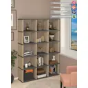 Стеллаж Мэрдэс 15 секций 130x185x35 см ЛДСП цвет дуб сонома/графит