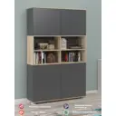 Стеллаж 5 столов 12 секций 122x189x32 см ЛДСП цвет дуб сонома/графит