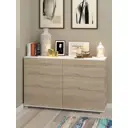 Стеллаж 5 столов 4 секции 122x780x32 см ЛДСП цвет белый/дуб сонома