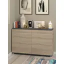 Стеллаж 5 столов 4 секции 122x780x32 см ЛДСП цвет графит/дуб сонома