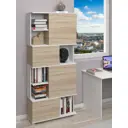 Стеллаж 5 столов 8 секций 85x190x32 см ЛДСП цвет белый/дуб сонома