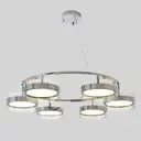 Люстра подвесная светодиодная Crystal lux Myself sp60w 15 м² нейтральный белый свет цвет хром/прозрачный