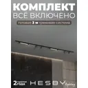 Трековая система в комплекте Hesby Lighting однофазная накладная Skylite HSBL_0244_kompl 220В 3 м чёрная