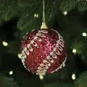 Шар елочный KREAFORTA с декором ø8 см темно-розовый