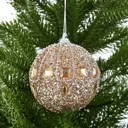 Шар елочный KREAFORTA с декором ø8 см шампань