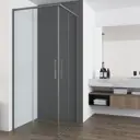 Душевой уголок Vincea Ultima VSS-7UL квадрат 80x80см серый профиль эффект стекла прозрачное закаленное стекло