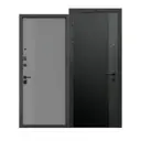Входная дверь Бриз Вертикаль левый 205x96см цвет муар черный и сатин серый/серый