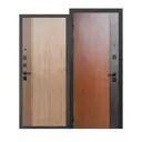 Входная дверь Бриз Вертикаль МП левый 205x86см цвет грецкий орех и сатин черный/орех