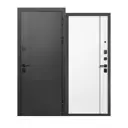 Входная дверь Бриз Штамп Нео МП правый 205x86см цвет муар черный/эмалит белый