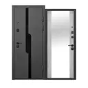 Входная дверь Бриз правый 205x96см цвет сатин черный/бетон снежный с зеркалом