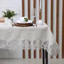 Скатерть на стол Этель Ажурная круглая 120x150 см цвет серый / серебристый