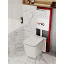 Комплект инсталляция и унитаз 3 в 1: инсталляция Enio Profi EN7050050 унитаз подвесной Enio Binario и кнопка белая глянцевая Sfera