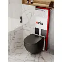 Комплект инсталляция и унитаз 3 в 1: инсталляция Enio Profi EN7050050 унитаз подвесной Enio Unico BL Tornado и кнопка белая глянцевая Sfera