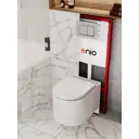 Комплект инсталляция и унитаз 3 в 1: инсталляция Enio Profi EN7050050 унитаз подвесной Enio Morris Tornado и кнопка хром матовый Pulsante