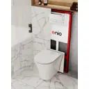 Комплект инсталляция и унитаз 3 в 1: инсталляция Enio Profi EN7050050 унитаз подвесной Enio Neo и кнопка белая глянцевая Stondato