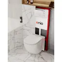 Комплект инсталляция и унитаз 3 в 1: инсталляция Enio Profi EN7050050 унитаз подвесной Enio Unico Tornado и кнопка белая глянцевая Stondato