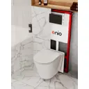 Комплект инсталляция и унитаз 3 в 1: инсталляция Enio Profi EN7050050 унитаз подвесной Enio Cento и кнопка чёрная матовая Linea