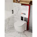 Комплект инсталляция и унитаз 3 в 1: инсталляция Enio Profi EN7050050 унитаз подвесной Enio Pulito и кнопка белая глянцевая Stondato