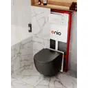 Комплект инсталляция и унитаз 3 в 1: инсталляция Enio Profi EN7050050 унитаз подвесной Enio Unico BL и кнопка белая глянцевая Linea