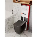 Комплект инсталляция и унитаз 3 в 1: инсталляция Enio Profi EN7050050 унитаз подвесной Enio Binario BL и кнопка белая глянцевая Linea