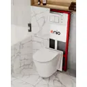 Комплект инсталляция и унитаз 3 в 1: инсталляция Enio Profi EN7050050 унитаз подвесной Enio Cento и кнопка белая глянцевая Pulsante