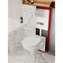Комплект инсталляция и унитаз 3 в 1: инсталляция Enio Profi EN7050050 унитаз подвесной Enio Ekos и кнопка хром матовый Linea