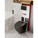 Комплект инсталляция и унитаз 3 в 1: инсталляция Enio Profi EN7050050 унитаз подвесной Enio Unico BL Tornado и кнопка чёрная матовая Stondato