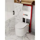 Комплект инсталляция и унитаз 3 в 1: инсталляция Enio Profi EN7050050 унитаз подвесной Enio Morris Tornado и кнопка хром матовый Sfera