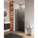 Душевая дверь Cezares Slider-B-1-90/100-GRIGIO-BORO 90см эффект стекла графитная распашной