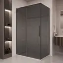 Душевой уголок Vincea Stella VSR-1ST прямоугольник 120x90см черный профиль эффект стекла тонированный
