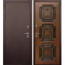 Входная дверь Rex Термо левый 205x88см цвет антик медь/дуб золотой с темной патиной
