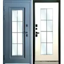 Входная дверь Rex REX 33 левый 205x96см цвет искра серая/белый матовый