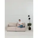 Диван раскладной Cityhd Парма Слим 200x90x80 см велюр цвет бежевый