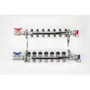 Коллекторная группа с шаровыми кранами Рехау HKV 1"x3/4" евроконус 7 выходов нержавеющая сталь