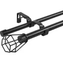 Карниз двухрядный раздвижной Fabo d16/19 мм 160-300 см металл цвет черный