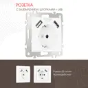 Розетка встраиваемая Arte milano 206.47-1.white с заземлением шторками и USB цвет белый