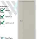 Комплект межкомнатной двери Wanmark Синди-13 глухая 200x60см эмаль цвет светло-серый с коробом и наличниками