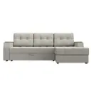 Диван угловой Эмир БС правый угол Лига диванов 123009 247x92x150 см рогожка цвет амур 02 бежевый