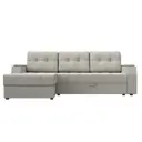 Диван угловой Эмир БС левый угол Лига диванов 123009L 247x92x150 см рогожка цвет амур 02 бежевый