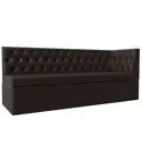 Диван кухонный прямой Маркиз с углом справа Лига диванов 112847 182x85x62 см экокожа цвет коричневый