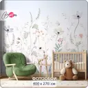 Фотообои флизелиновые Barton wall 3d цветы бабочки 400x270 см