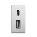 Модульная розетка встраиваемая Vell GY-1/2-AC с заземлением цвет серый/серебристый