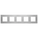 Рамка для розеток и выключателей Vell GY5P-GL 5 постов цвет серый