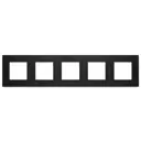 Рамка для розеток и выключателей Vell BK5P-GL 5 постов цвет черный